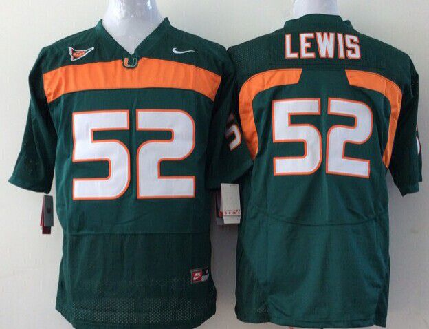 Men Miami Hurricanes #52 Lewis Green 2025 NCAA Jersey